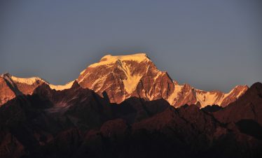 Hathi peak sun set visible from auli
