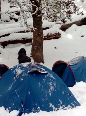 tali campsite in winter